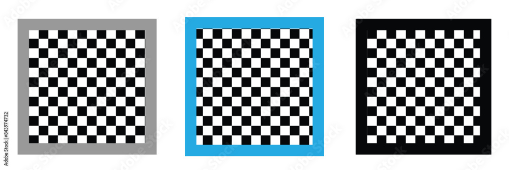Checker decorative frames collection set in black colours Checker decorative frames collection set in black colours