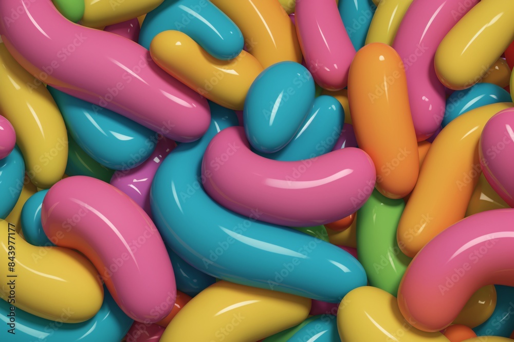 A playful candy pattern with bright colors and fun shapes A playful candy pattern with bright colors and fun shapes