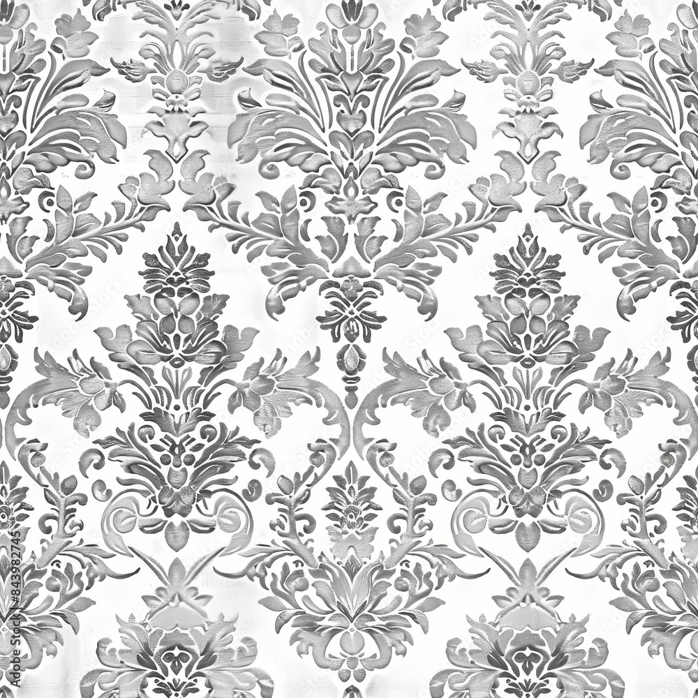 Seamless A white and gray floral patterned wallpaper with a lot of detail Seamless A white and gray floral patterned wallpaper with a lot of detail