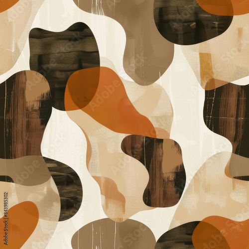 Wallpaper Mural Seamless A painting of a forest with brown and orange colors Torontodigital.ca