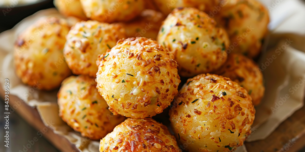 Cheese bread balls on the table Cheese bread balls on the table
