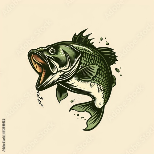 Largemouth Bass Leaping From Water illustration