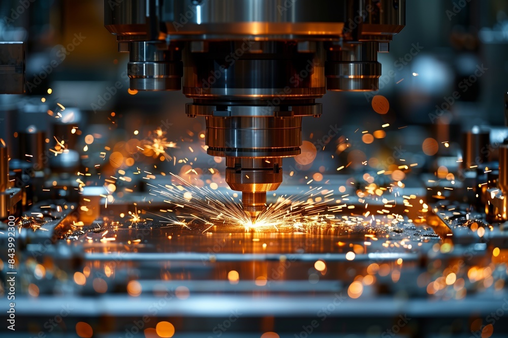 High-speed CNC Milling Machine Capturing Metal Cutting Motion High-speed CNC Milling Machine Capturing Metal Cutting Motion