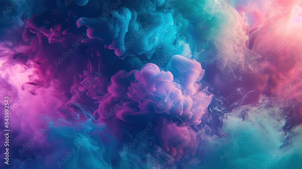 Fototapeta premium Dreamy Colorful Clouds - Vivid, dreamy clouds in a stunning array of colors, creating a surreal and whimsical atmosphere, perfect for creative projects.