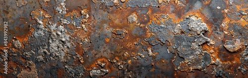 Rustic Charm: Grunge Corten Steel Facade Wall with Rusty Metal Stone Texture Background - Panoramic Rustic Banner