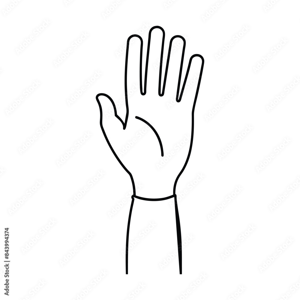 Simple Line Art Hand Raising Gesture Vector Illustration Simple Line Art Hand Raising Gesture Vector Illustration