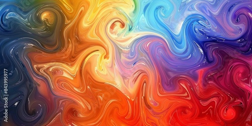 Psychedelic Swirl of Vivid Rainbow Colors