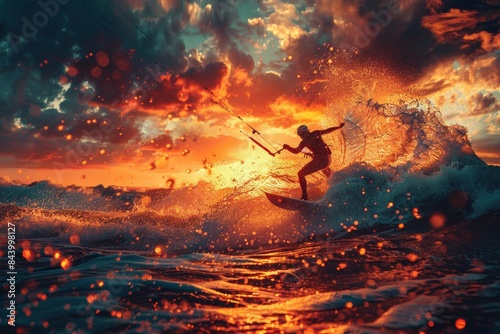 Kite Surfer at Sunset