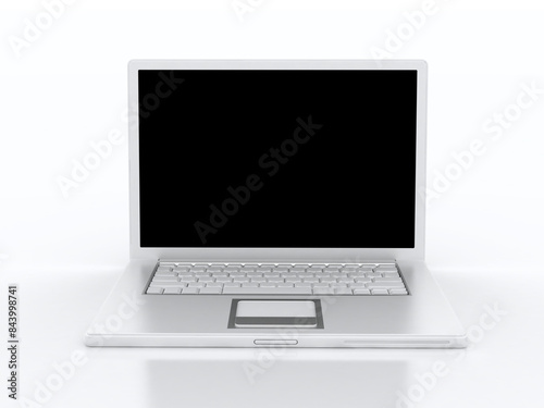 Nobody laptop isolated on white background 3D illustration