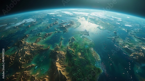 terraformed Mars with vast oceans forests and cities transformed into a second home for humanity with a thriving ecosystem and diverse civilization © HaiderShah