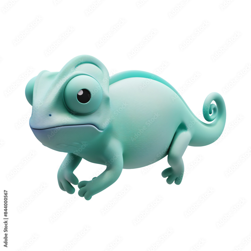 Fototapeta premium Cute 3D Cartoon Chameleon