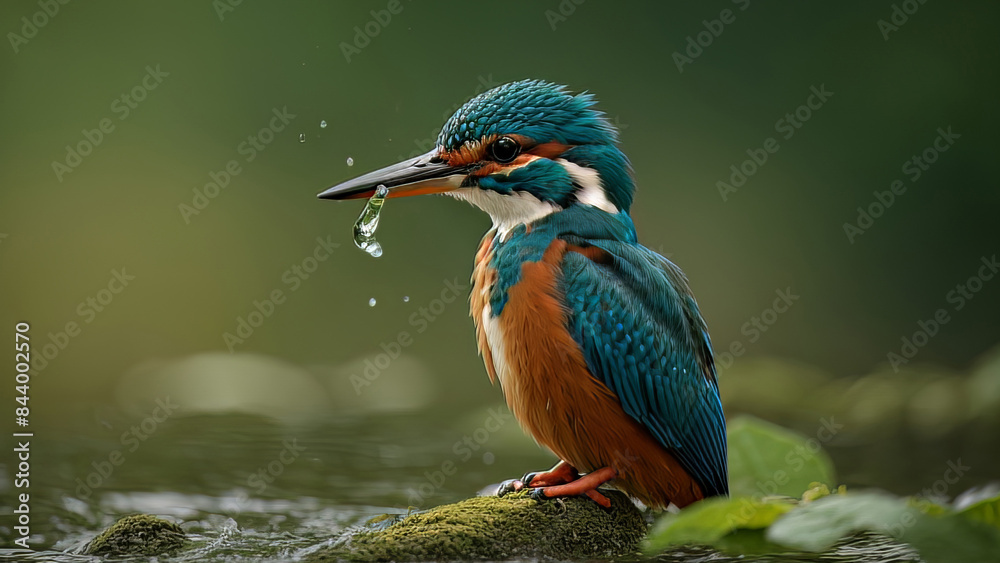 custom made wallpaper toronto digitalEisvogel / Vogel in der Natur mit Wasser weicher Hintergrund – AI / KI