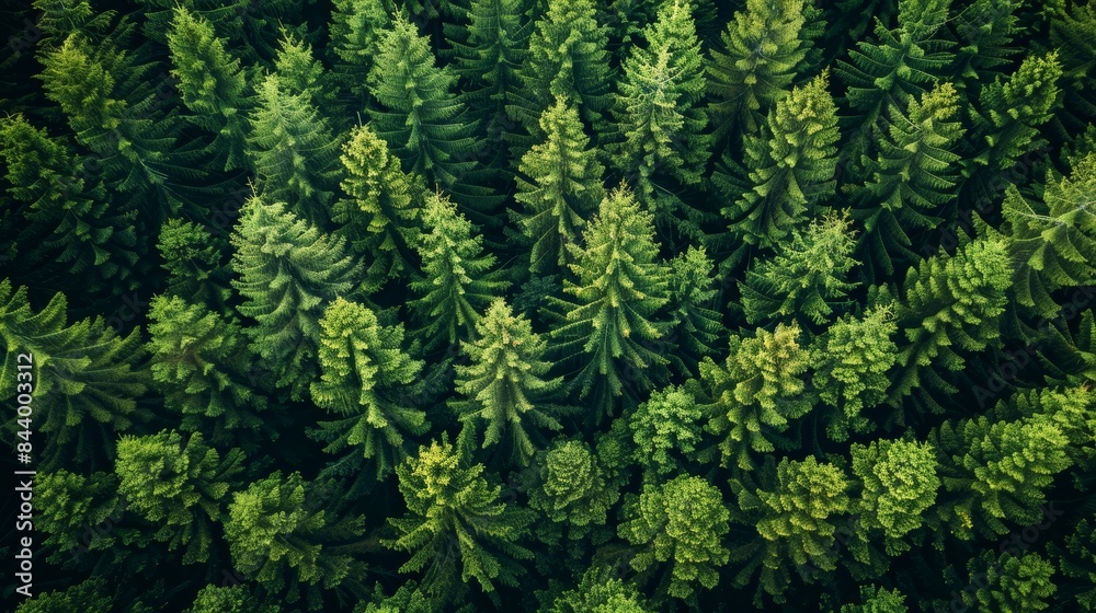 A forest of tall green pine trees, aerial view, in the style of national geographic photography A forest of tall green pine trees, aerial view, in the style of national geographic photography