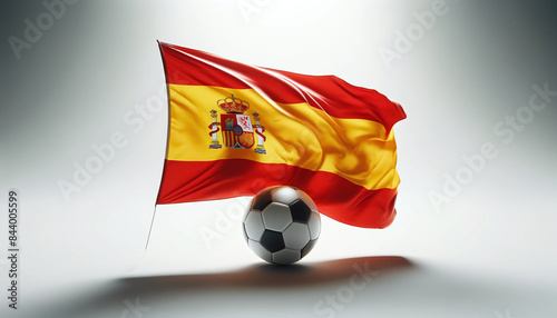 Large Spanish Flag with Soccer Ball. Europian Championship. EM.