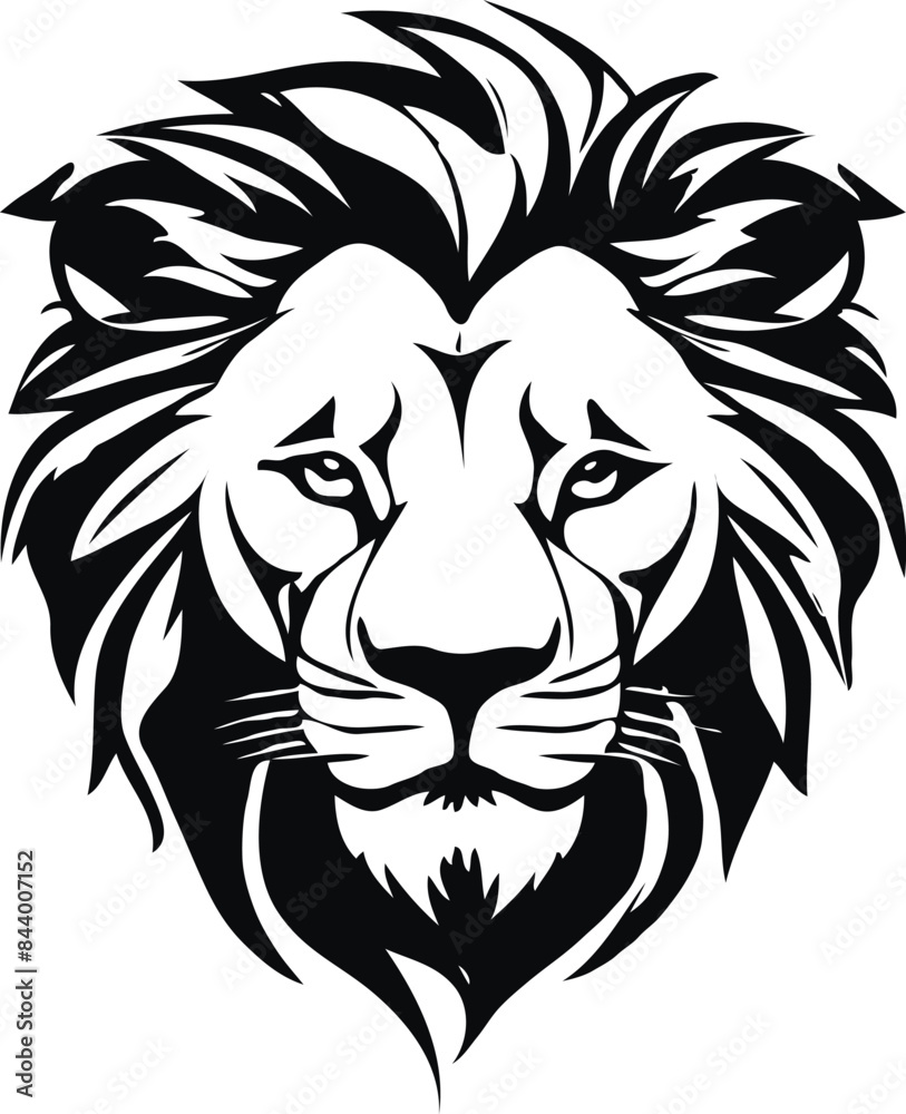 Fototapeta premium vector Lion Head mascot Silhouette