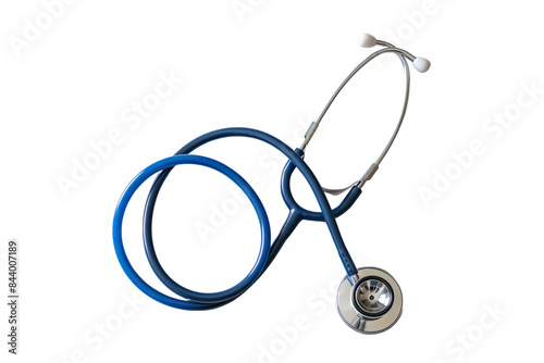 Blue Stethoscope Isolated on White Background