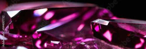 Caustics through rhodolite gemstone, perfect lighting, high detail