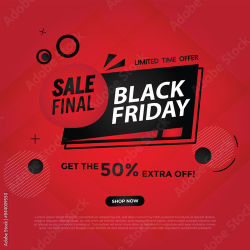 Black Friday sale inscription design template. Black Friday banner. Vector illustration