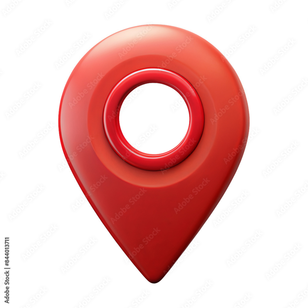 Red geolocation 3d render sign. Red geolocation 3d render sign.