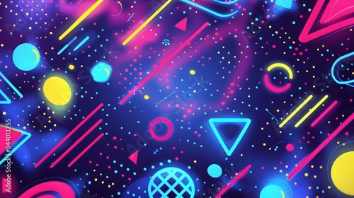 Obraz na płótnie 90's theme background in neon colors design
w salonie