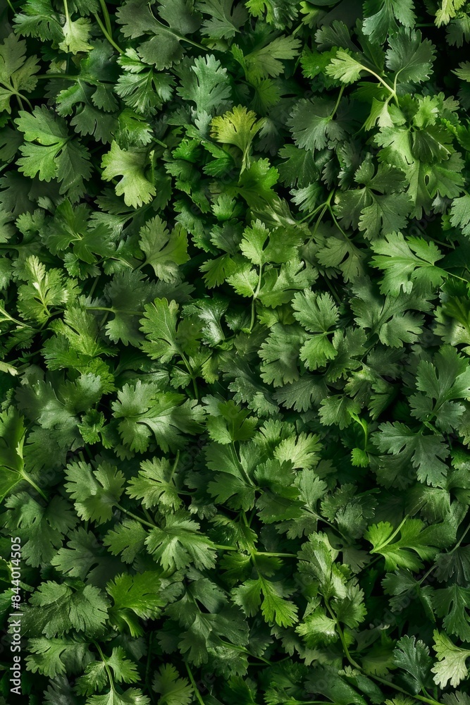 Coriander leaves texture background, cilantro leaf pattern, chinese parsley greens banner, spices, seasonings Coriander leaves texture background, cilantro leaf pattern, chinese parsley greens banner, spices, seasonings