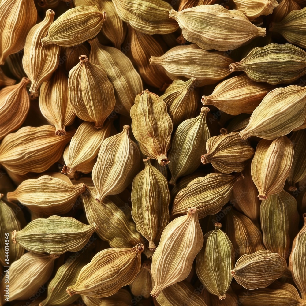 Cardamom texture, green cardamon seeds background, dry kardamon pattern, cardamum spice banner Cardamom texture, green cardamon seeds background, dry kardamon pattern, cardamum spice banner