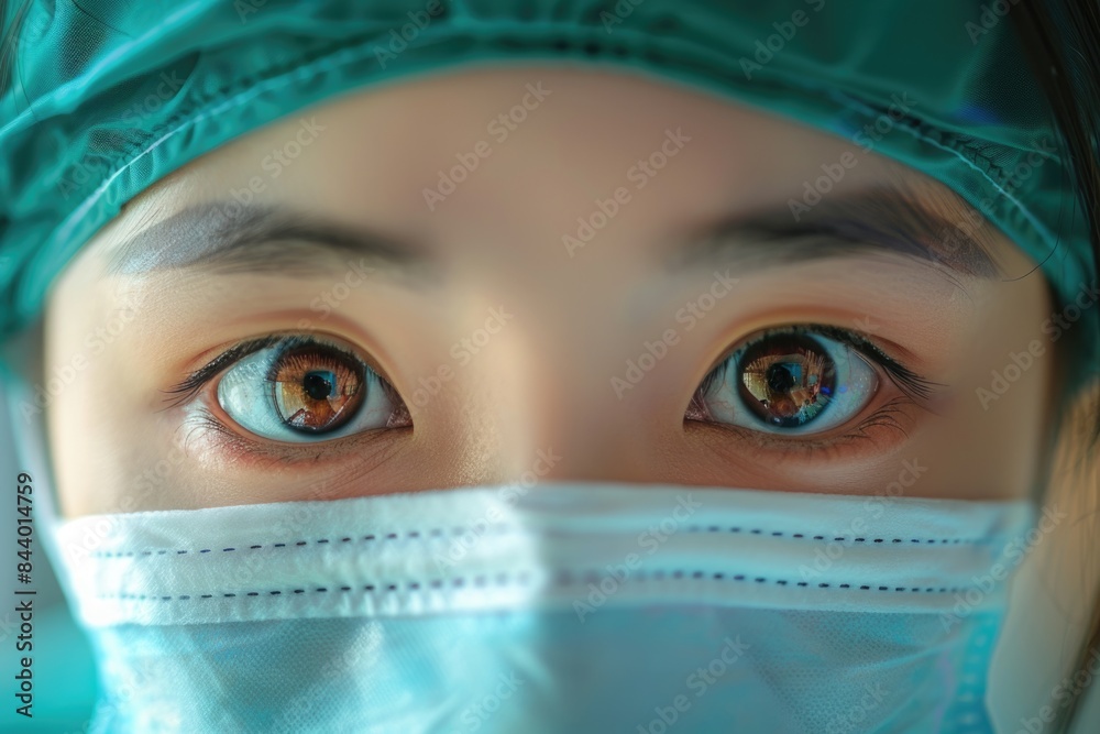 Intense Gaze of a Healthcare Professional in Surgery Intense Gaze of a Healthcare Professional in Surgery
