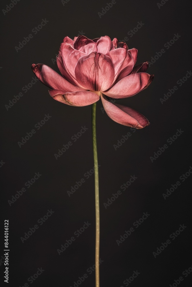 Flower Photography, Nelumbo nucifera Marian Strawn, Isolated on Black Background Flower Photography, Nelumbo nucifera Marian Strawn, Isolated on Black Background