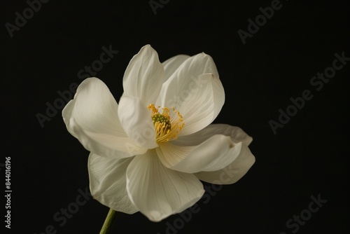 Flower Photography, Nelumbo nucifera Momo Botan, Isolated on Black Background © Tebha Workspace