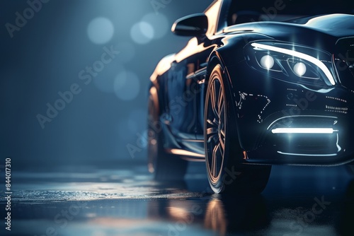 Luxury car on dark background Generative AI