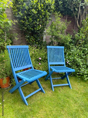 wooden chair in the garden