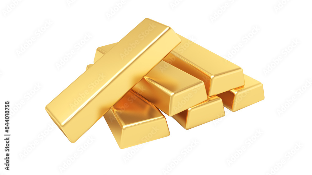 Gold bars isolated on white background. 3d illustration. Gold bars isolated on white background. 3d illustration.