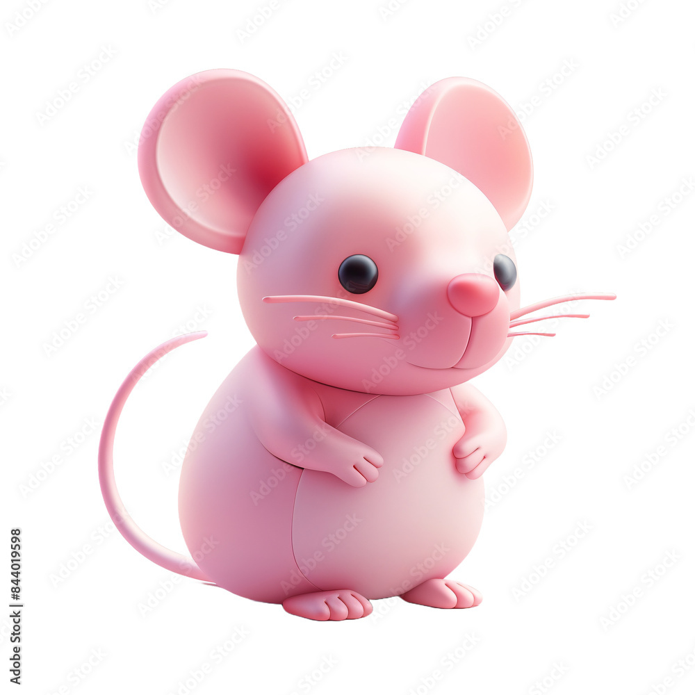 Pink Cartoon Mouse Illustration Pink Cartoon Mouse Illustration