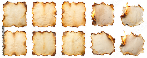 Will burn the paper torn blank vintage, isolate transparent background