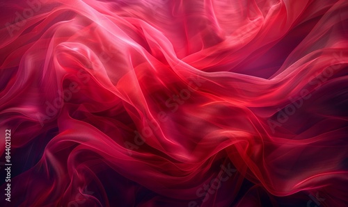 Abstract background of a semitransparent silk fabric of red color