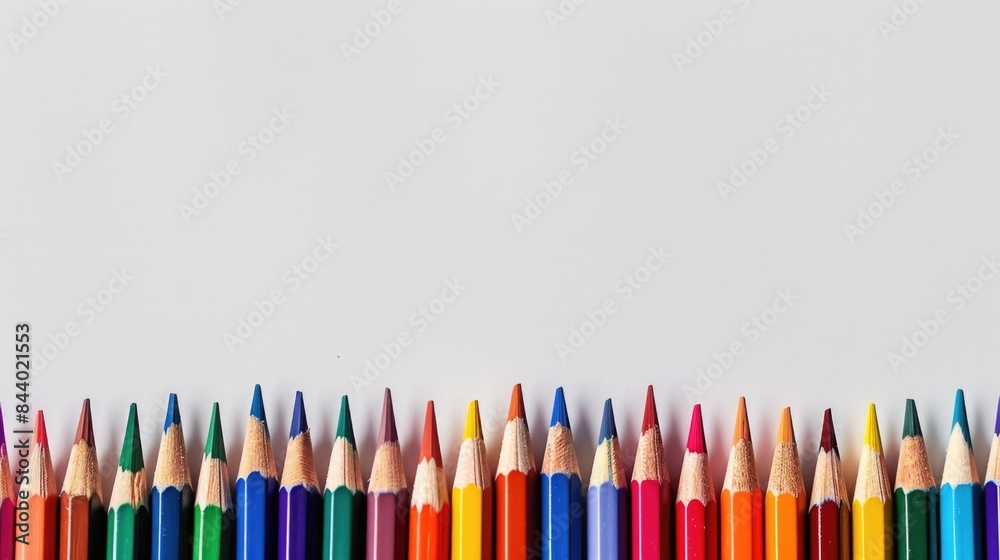 Colored Pencils on White Background Colored Pencils on White Background