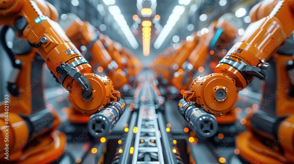 Industrial robots assembling products Industrial robots assembling products