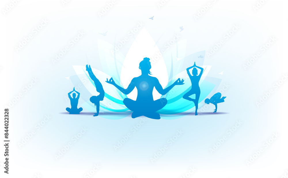 Obraz premium 21st June, International yoga day celebration background.