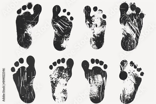 Footprint icon, aliens foot print graffiti spray, humanoids barefoot sprint silhouette, fantastic foot and palm
