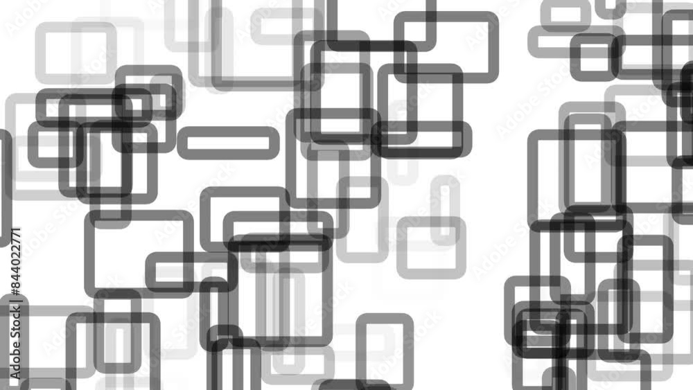Rounded Corner Rectangles.
Different size rectangles with thick outlines and rounded corners appear and disappear.