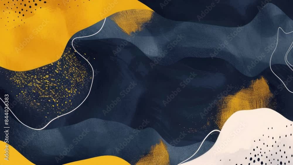 Abstract shapes background navy and mustard color 
