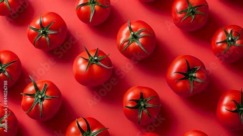 red tomatoes on a red background