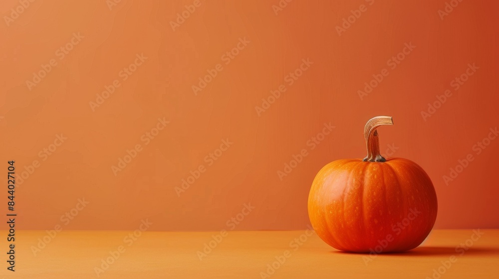 Orange Pumpkin on Orange Background, Generative AI Orange Pumpkin on Orange Background, Generative AI