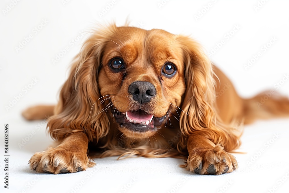 Playful English Cocker Spaniel Dog Poses Happily and Energetically