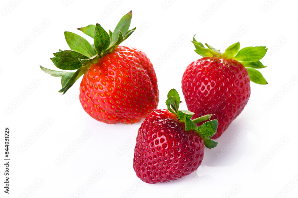 Overhead view of strawberries over white background 1 Overhead view of strawberries over white background 1