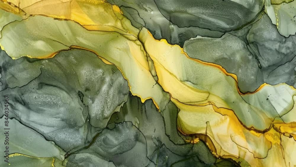 Mustard gray olive alcohol ink animation
