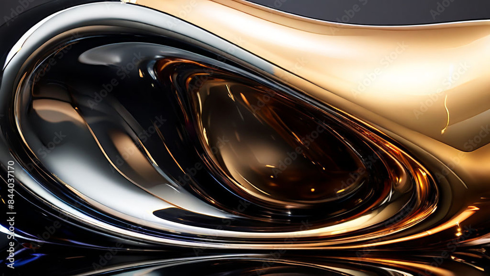 Abstract Reflections in Black and Gold Metallic Fluidity Abstract Reflections in Black and Gold Metallic Fluidity