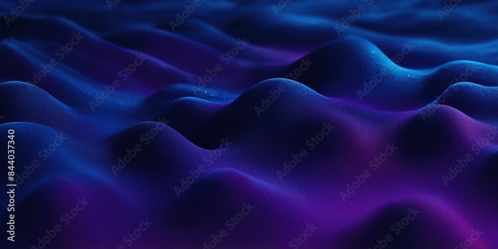 Fototapeta premium Dark blue and purple grainy gradient glowing, Wide background