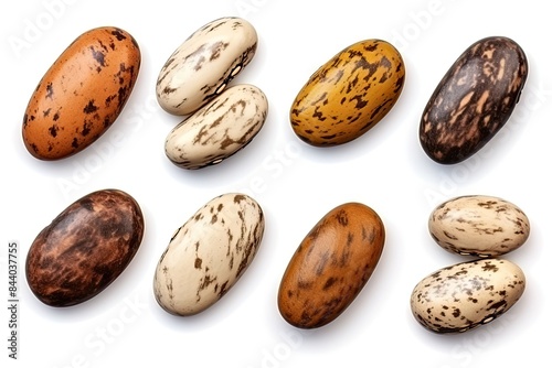 Dry Bean Isolated, Legumes Food, Healthy Seeds, Raw Kidney Beans, Uncooked Color Legume on White photo