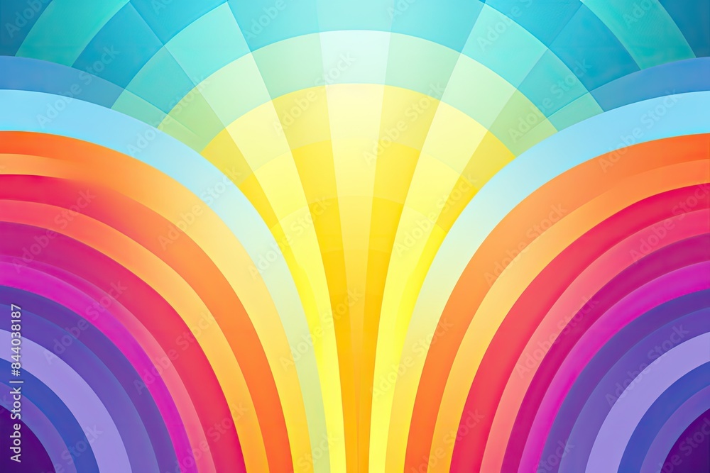 Obraz premium Retro Rainbow Abstract Background, Vintage 70s Rain Bow Arch Pattern, Gay Symbol Banner, AI
